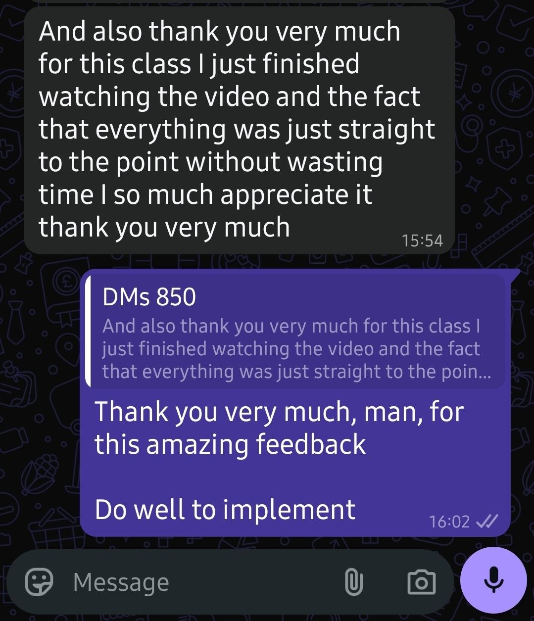 Student Testimonial Screenshot 4