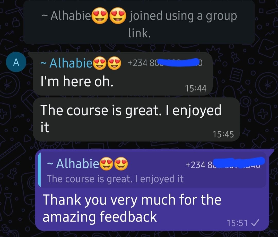 Student Testimonial Screenshot 5
